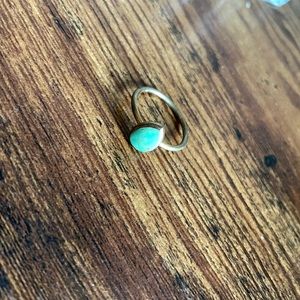 Brass lacquer turquoise ring from Spain